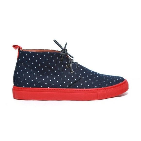 NIB $275 DEL TORO ALTO SUNBRELLA LEATHER DOT HIGH TOP CHUKKA SNEAKER US SIZE 17 - Picture 3 of 7